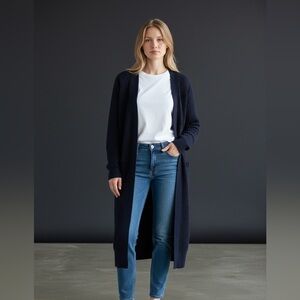 James Perse Estilo navy knitted cashmere cardigan